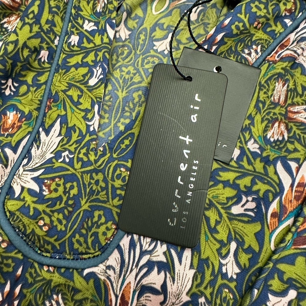 NWT CURRENT AIR Floral Nouveau Piping Blouse (T1) - Picture 9 of 11